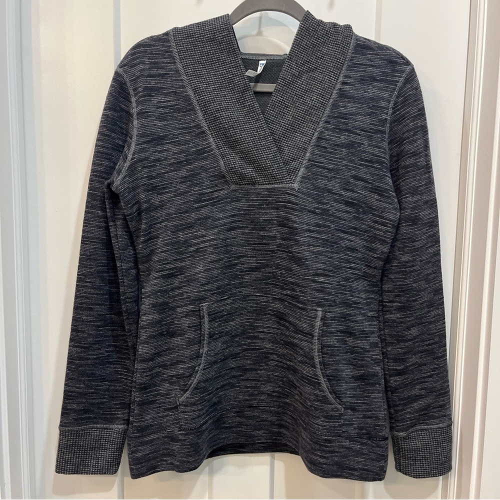 Kuhl Wool Blend V-neck Hooded Pocket Pullover Sweater Isla Women’s Size Small